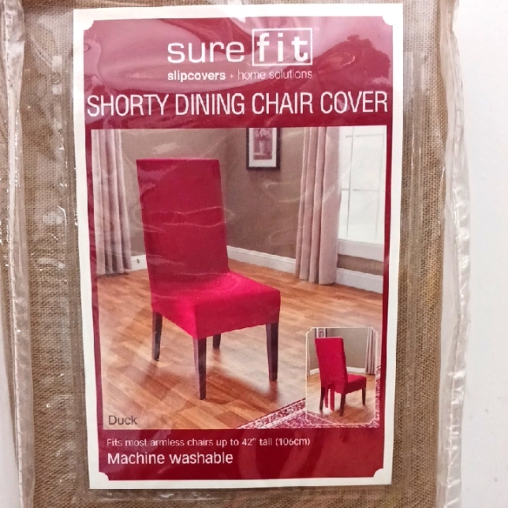 Sure Fit Shorty Dining Chair Covers in Cocoa (Dark Tan), Set if 4